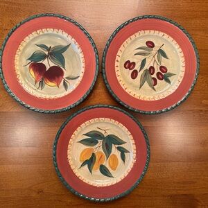 Certified International Pamela Gladding Chianti theme set of 3 salad Plates